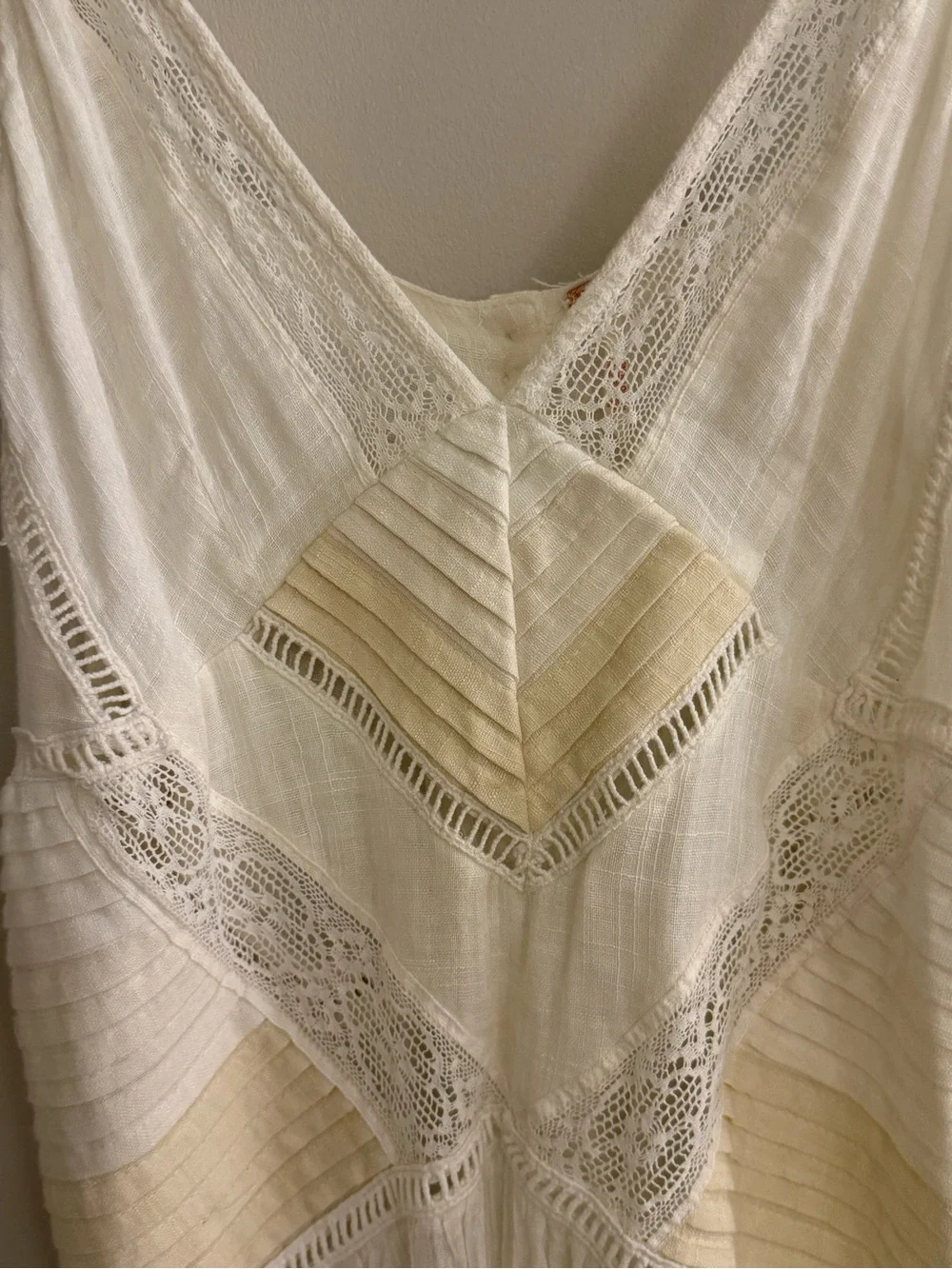 Free People White Crochet Lace Peasant Blouse